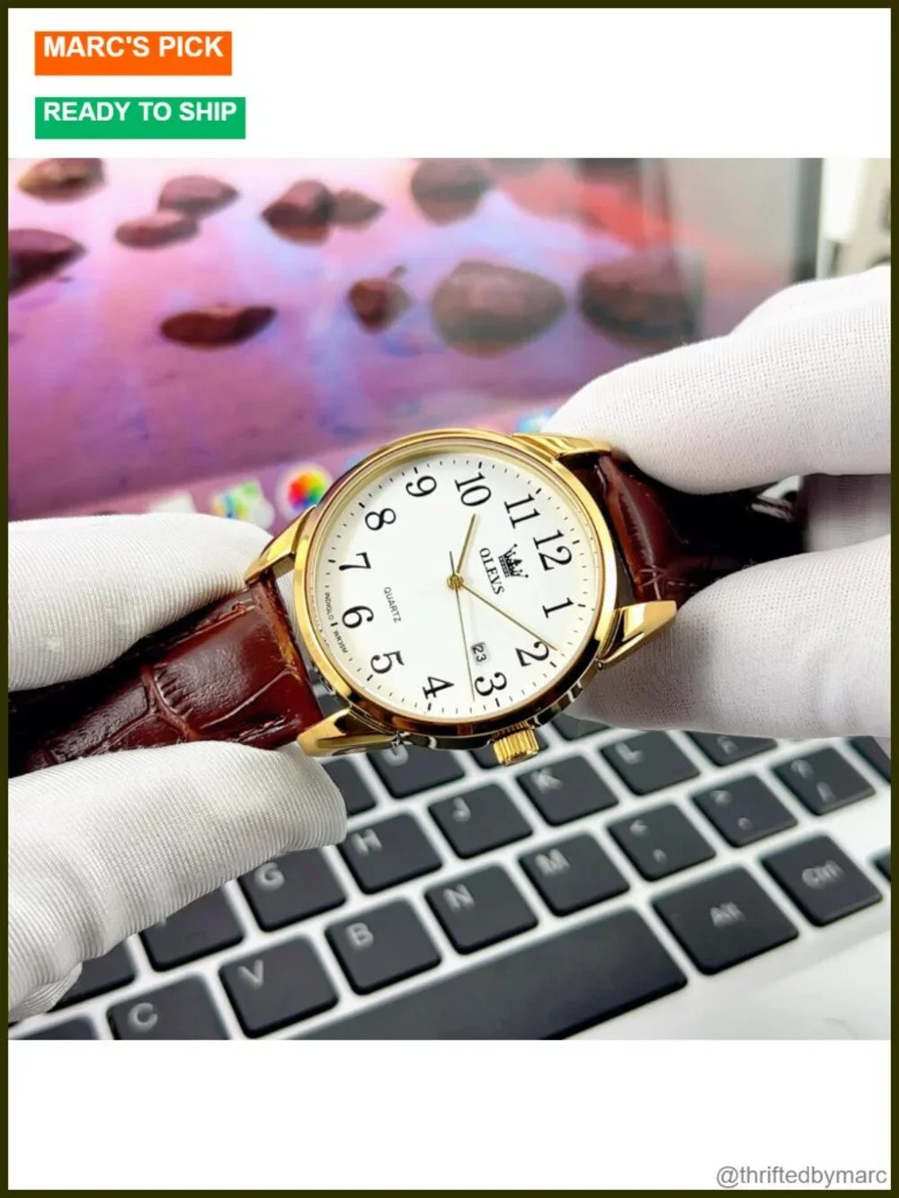 Vintage Leather Band Dress Classic Easy Reader Arabic Numerals Analog Quartz